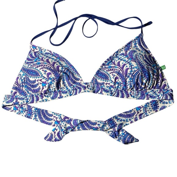 J. Crew, Plunge bikini top in purple paisley, XXL - Picture 1 of 7